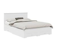 Cadre de lit avec tiroir - vidaXL - Blanc - 140x190 cm - Bois d'ingénierie - 200x143x90 cm - Lit double