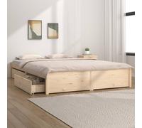 Cadre de Lit avec Tiroirs 135x190 cm Double Adulte Sommier Chambre vidaXL