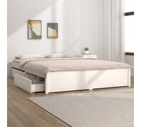 Vidaxl Cadre De Lit Avec Tiroirs Blanc 200x200 Cm Blanc