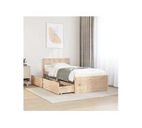 Vidaxl Cadre De Lit Sans Matelas 75x190 Cm Bois De Pin Massif Marron