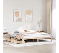 Cadre de Lit avec Tiroirs Adulte Chambre Intérieur Bois de Pin Massif vidaXL