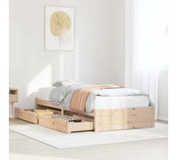 Vidaxl Cadre De Lit Sans Matelas 100x200 Cm Bois Massif De Pin Marron