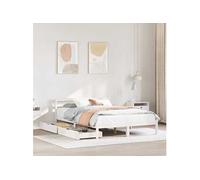 Vidaxl Cadre De Lit Sans Matelas Blanc 160x200 Cm Bois De Pin Massif Blanc