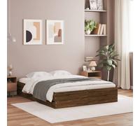 Vidaxl Cadre De Lit Avec Tiroirs Sans Matelas Chêne Marron 150x200 Cm Multicolore