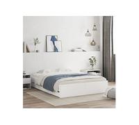 Cadre de Lit avec Tiroirs, Lit Double avec Sommier à Lattes, Lit Adulte, Meuble de Chambre à Coucher, Blanc 150x200 3207266