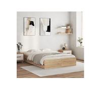Cadre de lit avec tiroirs sans matelas chêne sonoma 120x200 cm
