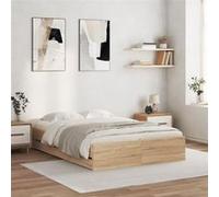 Cadre de lit avec tiroirs sans matelas chêne sonoma 120x200 cm Marron G