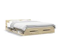 Cadre de lit avec tiroirs sans matelas chêne sonoma 140x190 cm