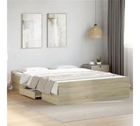 Cadre de lit avec tiroirs sans matelas chêne sonoma 140x200 cm Marron G