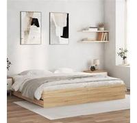 vidaXL Cadre de lit avec tiroirs sans matelas chêne Sonoma 180x200 cm marron