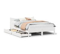 Cadre de Lit avec Tiroirs Sommier Meuble Chambre Bois de Pin Massif vidaXL