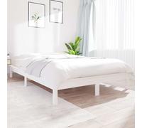 Cadre de Lit Blanc 120x200 cm Bois de Pin Massif Adulte Double Sommier vidaXL