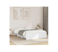 vidaXL Cadre de lit 120x200 cm Bois d'ingénierie Blanc – Sans matelas