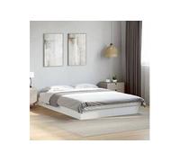 vidaXL Cadre de lit 842021 140x200 cm en bois d'ingénierie Blanc