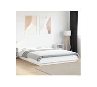 vidaXL Cadre de lit 3281175 160x200 cm Sans matelas Sommier à lattes Bois d'ingénierie Blanc