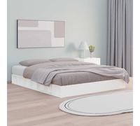Cadre de Lit Blanc 160x200 cm Bois Massif Sommier Adulte Double Chambre vidaXL