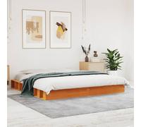 Vidaxl Cadre De Lit Sans Matelas Cire Marron 75x190 Cm Bois Pin Massif Marron