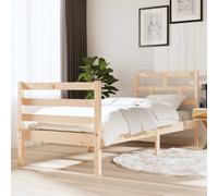 Cadre de Lit Blanc Bois de Pin Massif 90x200 cm Adulte Sommier Simple vidaXL
