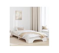 vidaXL Cadre de lit blanc 207 x 97 x 17 cm pin massif