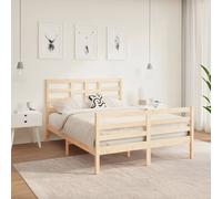 Cadre de Lit Blanc Bois Massif 100x200cm Simple Adulte Sommier à Lattes vidaXL