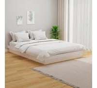 Cadre de Lit Blanc Bois Massif 120x200cm Double Adulte Sommier à Lattes vidaXL