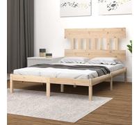 Cadre de Lit Blanc Bois Massif 140x200 cm Sommier Double Adulte Chambre vidaXL