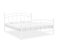 Cadre De Lit Blanc Métal 140x200 Cm Blanc