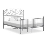 Cadre de Lit Blanc Métal 140x200 cm Lit Double Lit d'Adultes Maison vidaXL