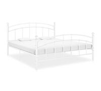 Cadre de Lit Blanc Métal 160x200 cm Adulte Double Chambre Intérieur vidaXL