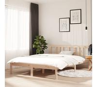Cadre de Lit Bois Massif Blanc 200x200 cm Double Sommier Adulte Chambre vidaXL
