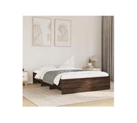 vidaXL Cadre de lit adulte – Bois d'ingénierie chêne marron 120x200 cm – Sans matelas