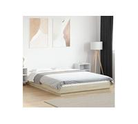 vidaXL Cadre de lit Sommier à lattes Lit palette 140x200 cm Chêne Sonoma Bois d'ingénierie