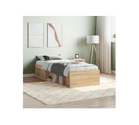 Vidaxl Cadre De Lit Sans Matelas Chêne Sonoma 75x190 Cm