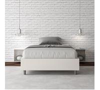 Cadre de lit coffre double Azelia 140x190 avec sommier relevable blanc