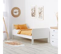 Cadre de lit confortable 90x200 cm pour seniors bois simple blanc Homestyle4u
