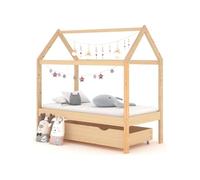 Vidaxl Cadre De Lit D'enfant Avec Tiroir Bois De Pin Massif 70x140 Cm