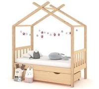Cadre de lit d enfant avec tiroir bois de pin massif 70x140 cm Marron G