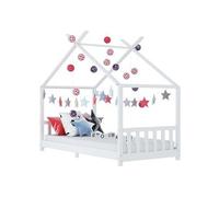 Cadre de lit d enfant Blanc Bois de pin massif 90 x 200 cm