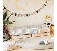 vidaXL Cadre de lit d Enfants et tiroirs 90x190 cm Bois de pin Massif