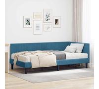 Cadre de lit d'angle avec matelas avec tête de lit 2 pc Velours jour vidaXL vida