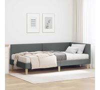 Cadre de lit d'angle avec matelas avec matelas tissu à tête réglable vidaXL vida
