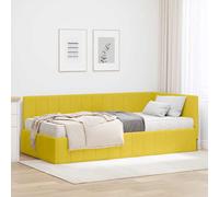 vidaXL Cadre de lit d'angle Velours Gris clair 100 x 200 cm