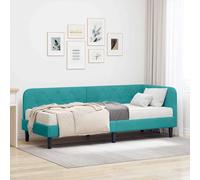 Cadre de lit d'angle avec matelas Velours Lit gain place moderne en vidaXL vidaX
