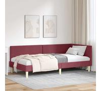 Cadre de lit d'angle avec tête de lit Tissu et Contreplaqué jour vidaXL vidaXL