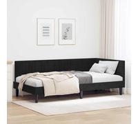 vidaXL Lit d'angle plateforme moderne – Tête de lit velours, gain de place en tissu