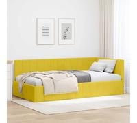 vidaXL Cadre de lit d'angle Lit d'appoint moderne avec tête de lit en velours