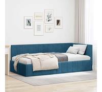 Vidaxl Cadre De Lit D'angle Jaune 100 X 200 Cm Velours
