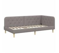 Cadre de lit d'angle en tissu - vidaXL - 90x190 cm - Taupe - Design en L - Polyvalent canapé-lit - Tête de lit ajustable