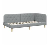 Cadre de lit d'angle en tissu - vidaXL - Gris clair - 90x190 cm - Design en L - Polyvalent canapé-lit - Tissu robuste