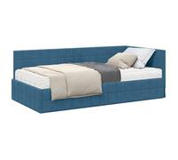Cadre de lit d'angle en velours - vidaXL - Turquoise - 194x94x72 cm - 32,8 kg - Matelas inclus - Velours premium